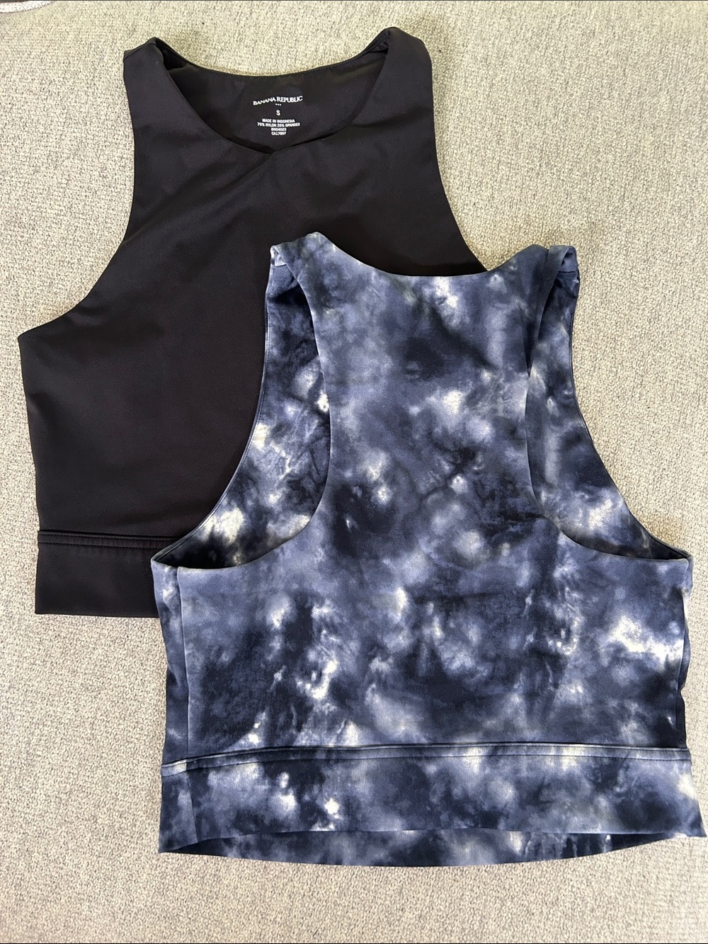 (2) Banana Republic Black Cropped Tank Tops — Solid Crop Shell